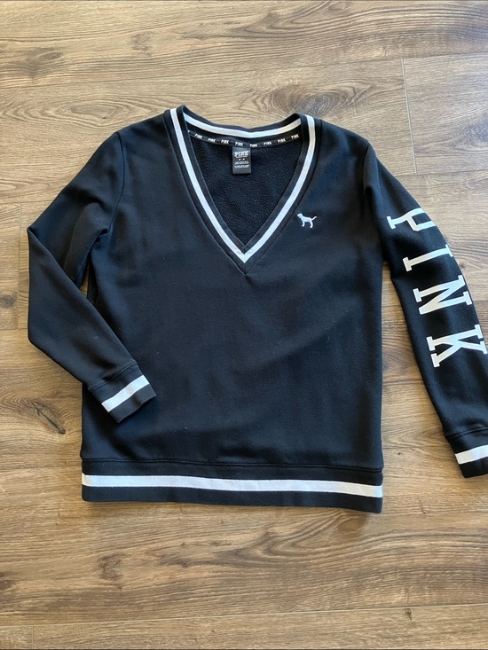 Victoria's Secret Other - Victoria's Secret PINK Black Pullover with White Trim